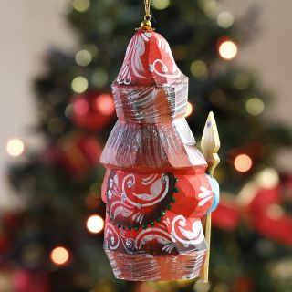 Carved Santa Ornament
