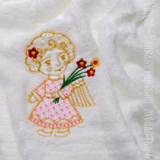 Cotton Terry Towel with embroidered Angel (50*90 cm)