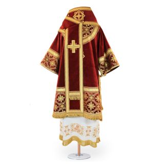 velvet burgundy bishop vestment 