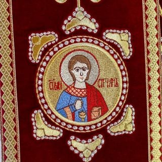 velvet orarion with icons of saints