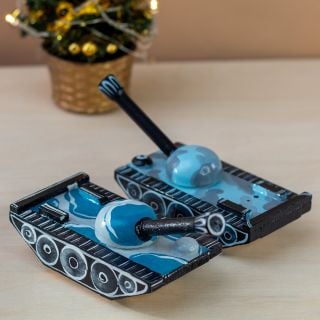 wooden hand-painted tank toy