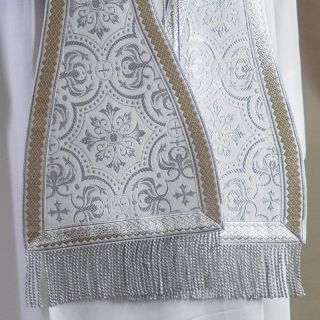 silk maniple with embroidered crosses