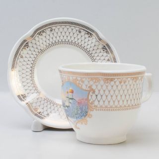 gentle ceramic deco tea cup and saucer set