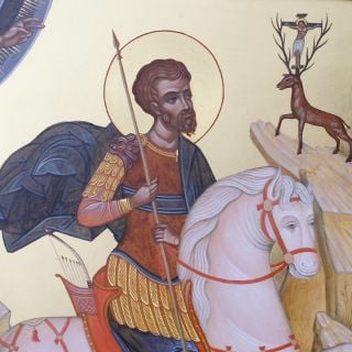 hand-painted icon of Saint Eustace Martyr