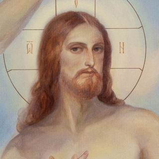 icon of the Baptism of Christ hand-painted