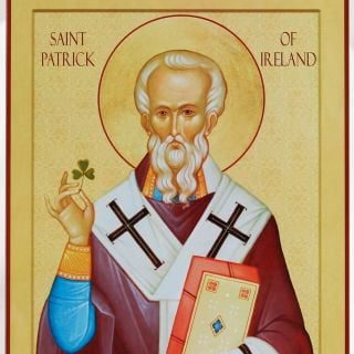 St Patrick of Ireland Wood-Mounted Icon