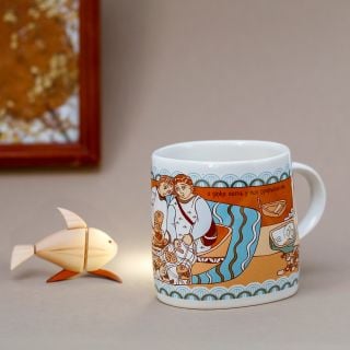 ceramic mug with parables from the Gospel