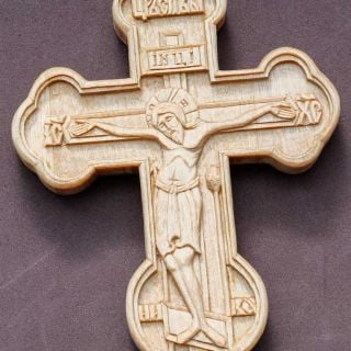 carved cross monk's for tonsure