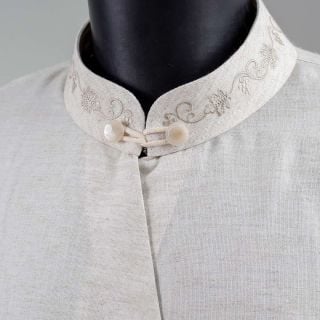 Greek-style priest undercassok with embroidered collar and wristbands