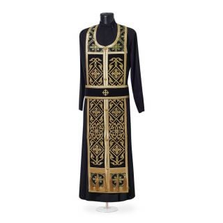 Russian style priest vestment velvet and silk with embroidery and medallioj