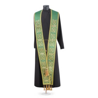 green silk chasuble with embroidery 