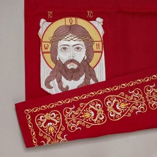  Red Church Corporal embroidered with Medallion and patterns