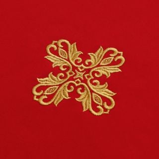 red corporal with embroidered Cherubs and cross