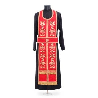 red Russian-style priest vestment with embroidery 