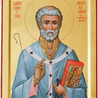 hand-painted icon of Dunstan of Archbishop of Canterbury