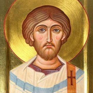 The martyr archdeacon Lawrence hand-painted icon 