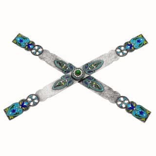 silver asterisk with stones and enamel 