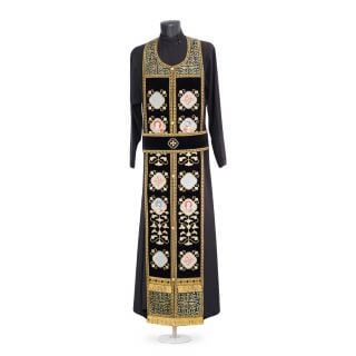 black Lenten priest vestment with embroidered icons