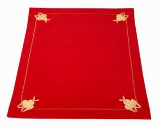 red corporal with embroidery made with silk threads