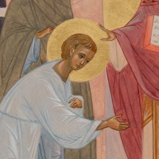 hand-painted icon of Saint Gennadius Archbishop of Novgorod with hallmarks life 