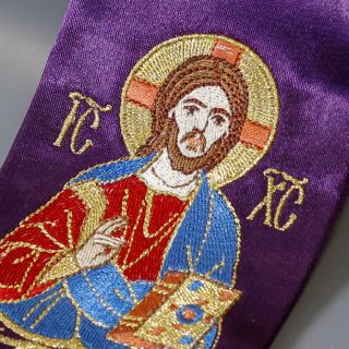 crepe-satin purple Gospel bookmark narrow