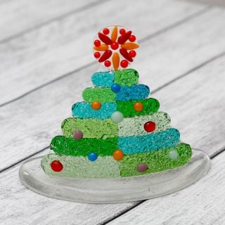 colorful handmade Christmas Tree candleholder