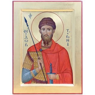 hand-painted icon of Theodore of Tyron