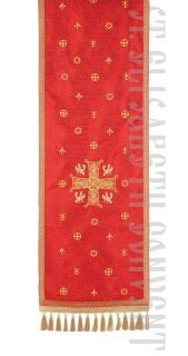 red analogion cover decorated with embroidery