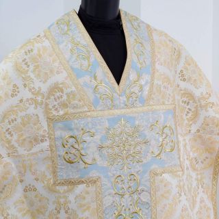  Chasuble Stole and Maniple Vestment Set with Embroidery 