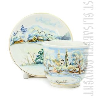 Winter Country Road Cup & Saucer Set