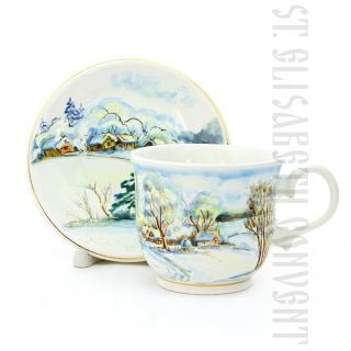 Winter Country Road Cup & Saucer Set