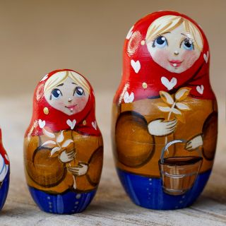 small hand-painted nesting dolls