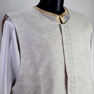 viscose rayon male vest for priests with embroidered pockets