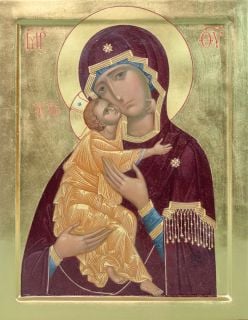 Mother of God of Vladimir hand-painted icon