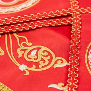 red Chalice covers and veil with Byzantine Embroidery