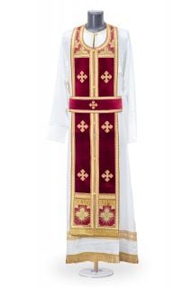 burgundy orthodox priest vestment for great lent