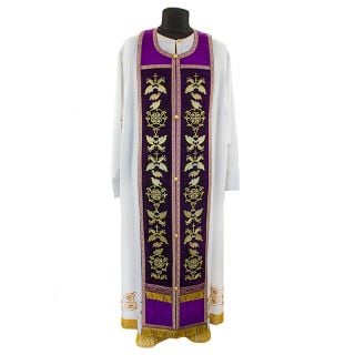 purple velvet priest vestment with embroidery