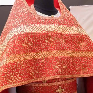 red church silk Russian style priest vestment