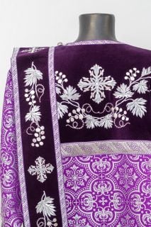 purple deacon vestment with silver embroidery 