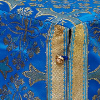 blue brocade altar vestment