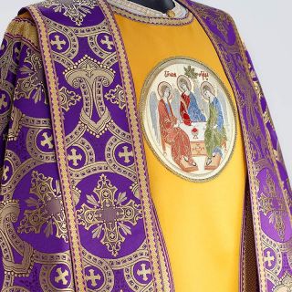 catholic clergy vestment purple chasuble and a stole 