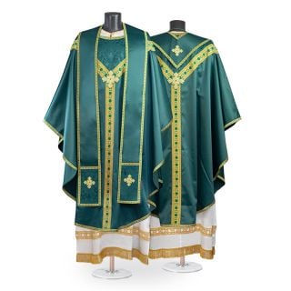 green catholic chasuble with embroidery