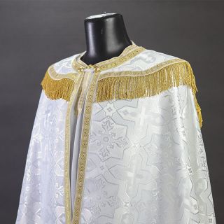 white silk clergy cope