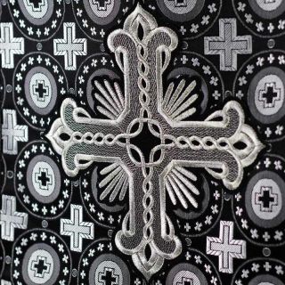 analogion cover with embroidered cross from black church silk