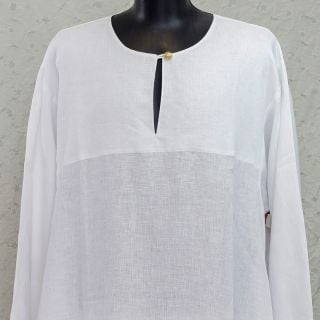 linen Podsakkosnik with embroidery on the lower hem
