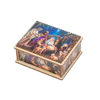 Wooden box with Nativity of Christt