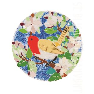 Stained Glass Panel Birds and Flowers