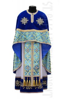 Greek-style velvet priest vestment with embroidery
