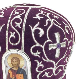 velvet dark purple mitre