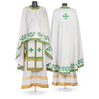 Greek-style priest Vestment with grapes and cross embroideries